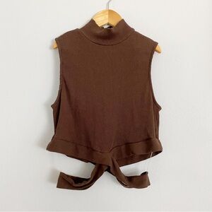 ambiance • turtleneck ribbed crop top | L